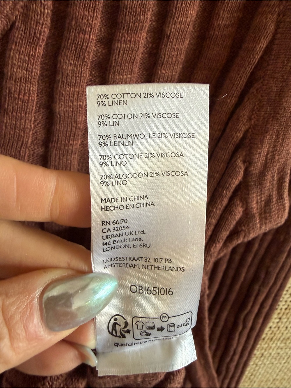 Free People Ribbed V‑Neck Two‑Piece Set in Rust - Picture 8 of 8